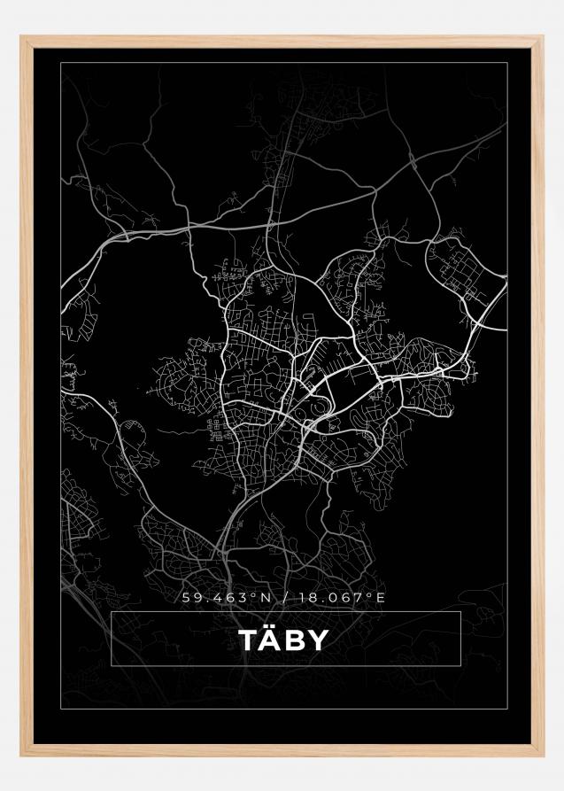 Bildverkstad Map - Täby - Black Poster
