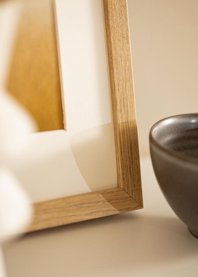 Ram med passepartou Fotolijst Hermes natuurlijk Eik 60x70 cm - Passe-partout Wit B2 500x707 mm