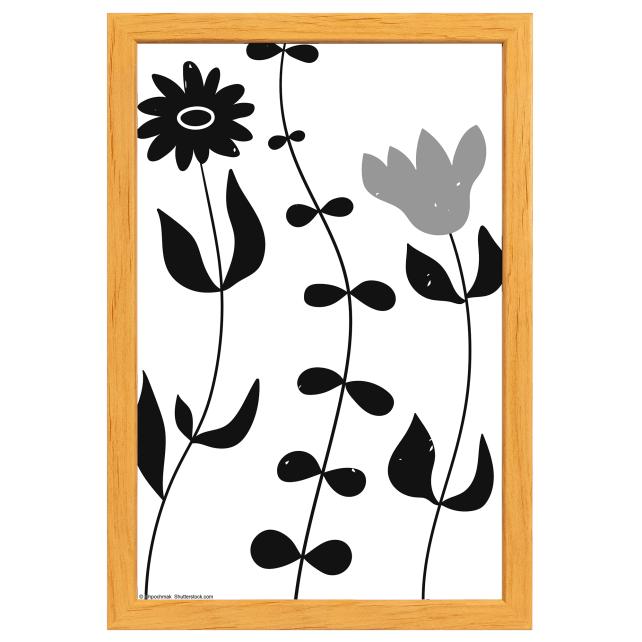 Ram med passepartou Fotolijst Liv Hout 20x30 cm - Passe-partout Wit 15x21 cm