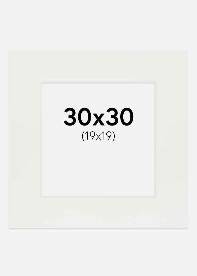 Konstlist Crescent Passe-partout Wit 3 mm (Witte kern) 30x30 cm (19x19)