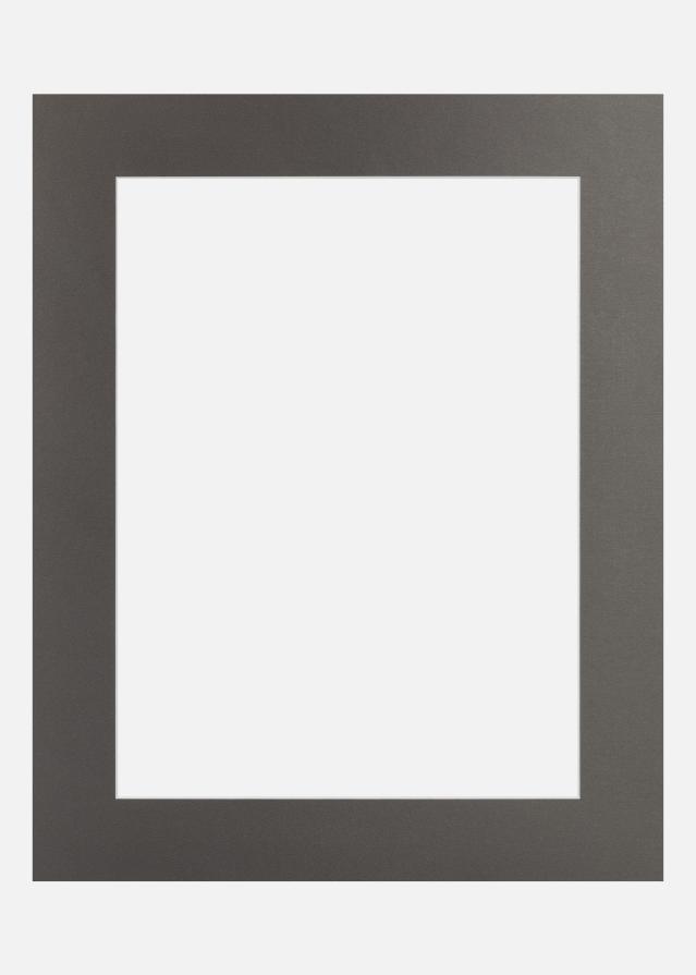 Jämtlands Ramfabrik Passepartout GunMetal Metal (Witte kern) 30x40 cm (20x28,7 - A4)