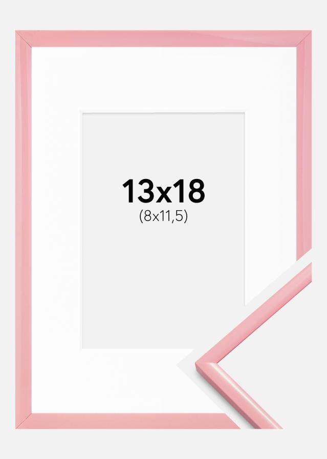 Ram med passepartou Fotolijst New Lifestyle Roze 13x18 cm - Passe-partout Wit 9x12 cm