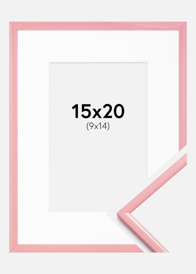 Ram med passepartou Fotolijst New Lifestyle Roze 15x20 cm - Passe-partout Wit 10x15 cm