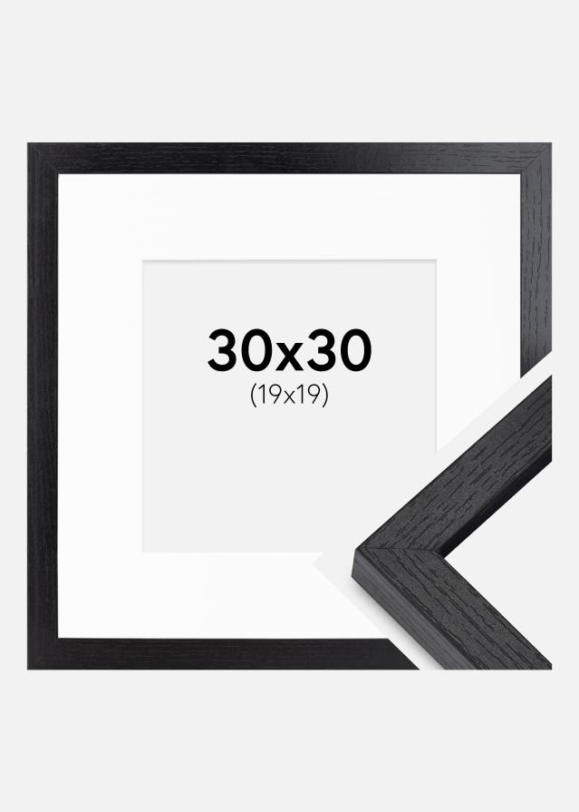 Ram med passepartou BGA Doos Fotolijst Zwart 30x30 cm - Passe-partout Wit 20x20 cm