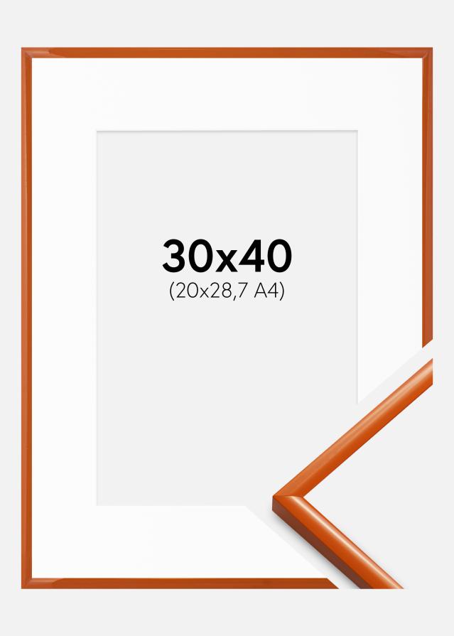 Ram med passepartou Fotolijst New Lifestyle Oranje 30x40 cm - Passe-partout Wit 21x29,7 cm (A4)