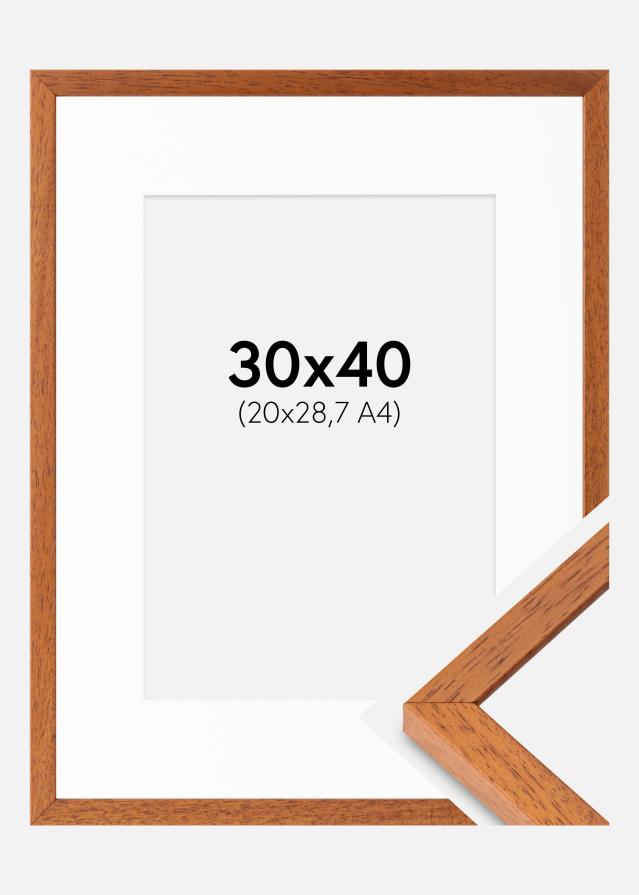 Ram med passepartou Fotolijst Ares Kers 30x40 cm - Passe-partout Wit 21x29,7 cm