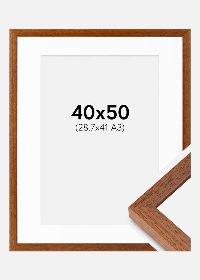 Ram med passepartou Fotolijst Hermes Boek 40x50 cm - Passe-partout Wit 29,7x42 cm