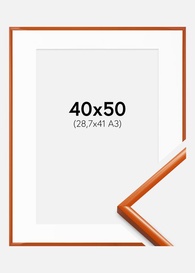 Ram med passepartou Fotolijst New Lifestyle Oranje 40x50 cm - Passe-partout Wit 29,7x42 cm