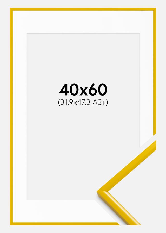 Ram med passepartou Fotolijst New Lifestyle Geel 40x60 cm - Passe-partout Wit 32,9x48,3 cm
