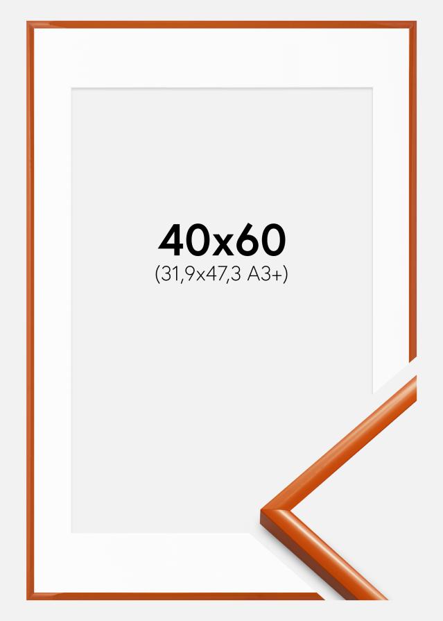 Ram med passepartou Fotolijst New Lifestyle Oranje 40x60 cm - Passe-partout Wit 32,9x48,3 cm