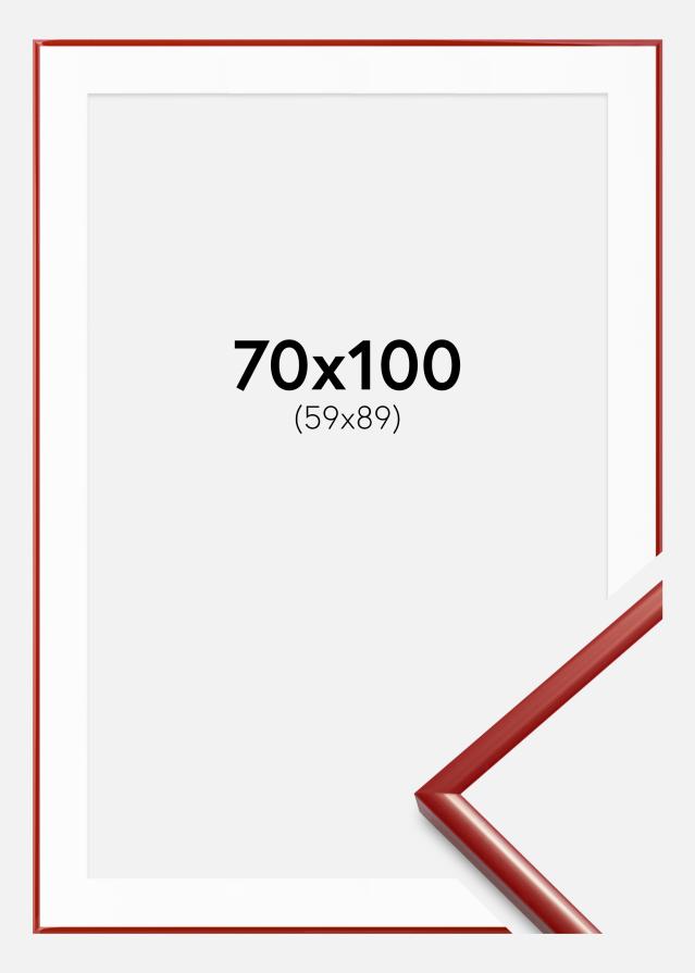 Ram med passepartou Fotolijst New Lifestyle Rood 70x100 cm - Passe-partout Wit 60x90 cm