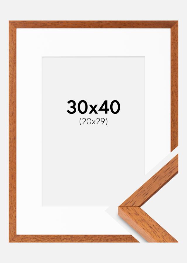 Ram med passepartou Fotolijst Ares Kers 30x40 cm - Passe-partout Wit 21x30 cm