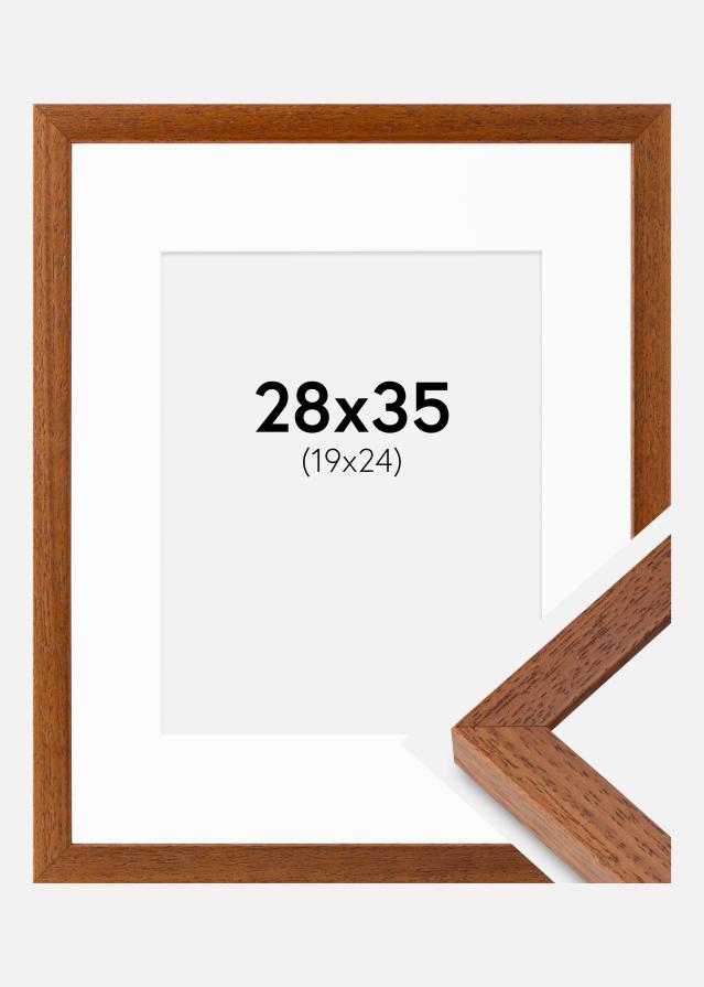 Ram med passepartou Fotolijst Hermes Boek 28x35 cm - Passe-partout Wit 20x25 cm