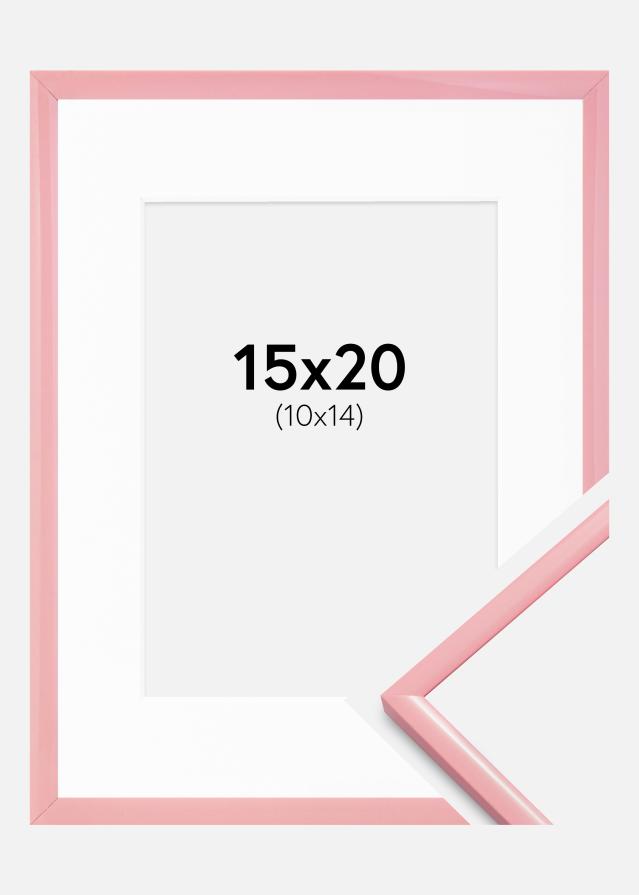 Ram med passepartou Fotolijst New Lifestyle Roze 15x20 cm - Passe-partout Wit 11x15 cm