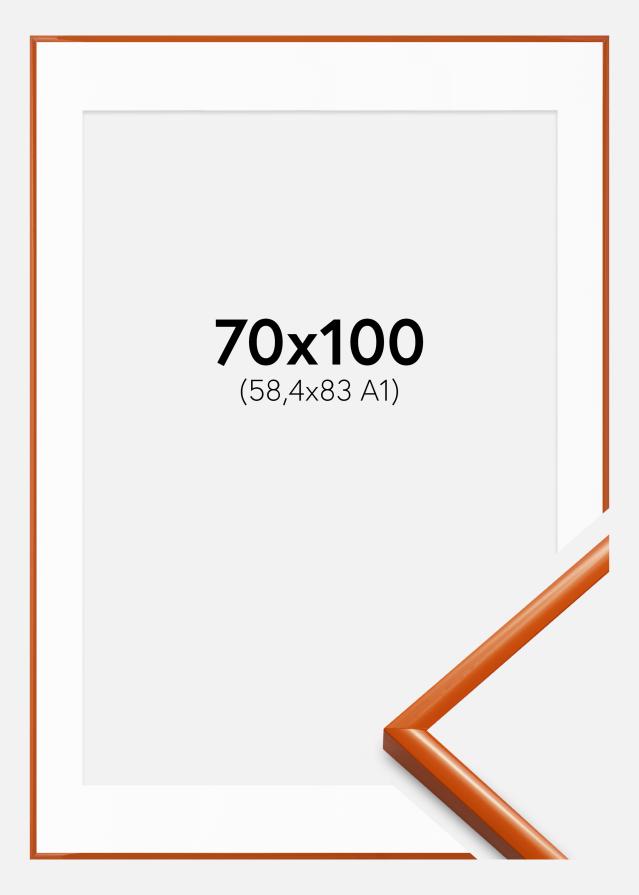 Ram med passepartou Fotolijst New Lifestyle Oranje 70x100 cm - Passe-partout Wit 59,4x84 cm (A1)