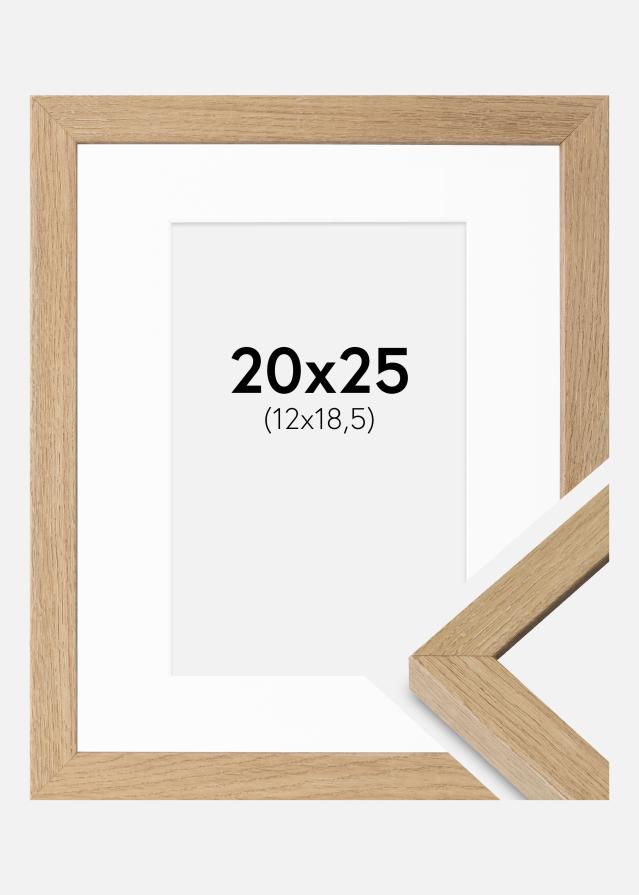Ram med passepartou Fotolijst Hermes natuurlijk Eik 20x25 cm - Passe-partout Wit 13x19,5 cm