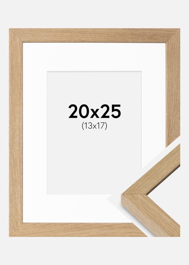 Ram med passepartou Fotolijst Hermes Natuurlijk Eik 20x25 cm - Passe-partout Wit 14x18 cm