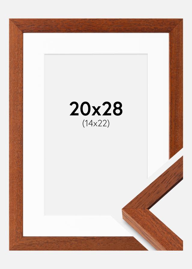 Ram med passepartou Fotolijst Hermes Kers 20x28 cm - Passe-partout Wit 15x23 cm