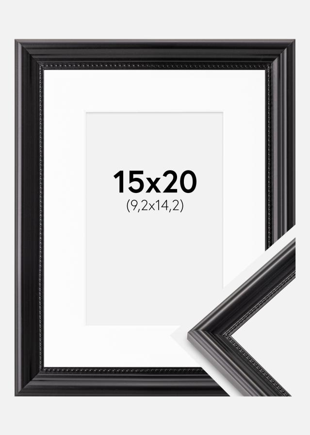 Ram med passepartou Fotolijst Gala Zwart 15x20 cm - Passe-partout Wit 4x6 inches