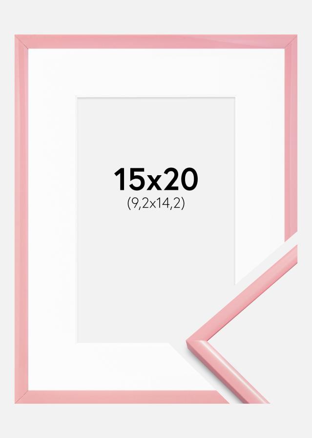 Ram med passepartou Fotolijst New Lifestyle Roze 15x20 cm - Passe-partout Wit 4x6 inches