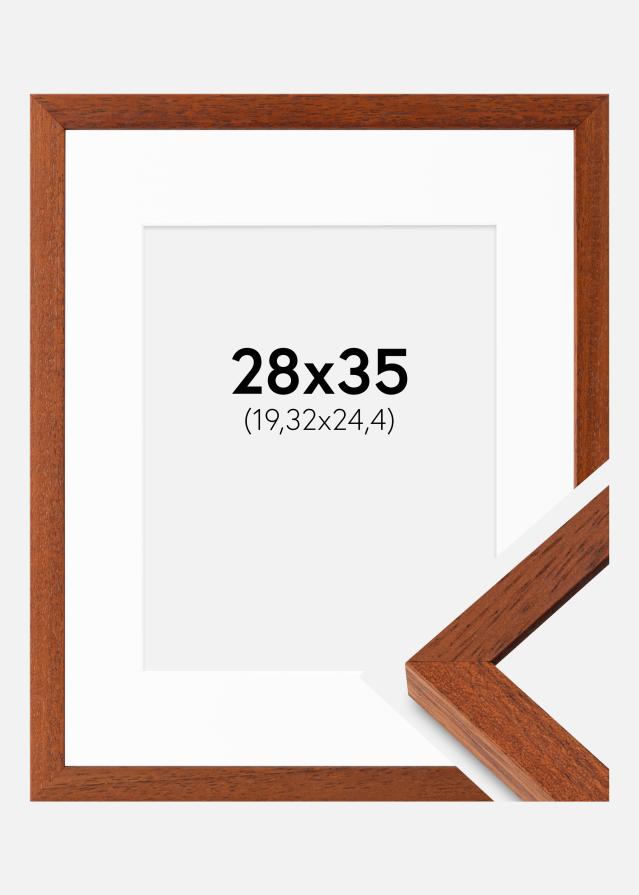 Ram med passepartou Fotolijst Hermes Kers 28x35 cm - Passe-partout Wit 8x10 inches