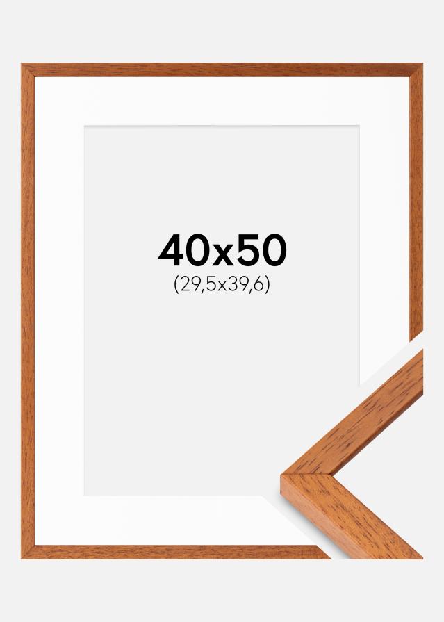 Ram med passepartou Fotolijst Ares Kers 40x50 cm - Passe-partout Wit 12x16 inches