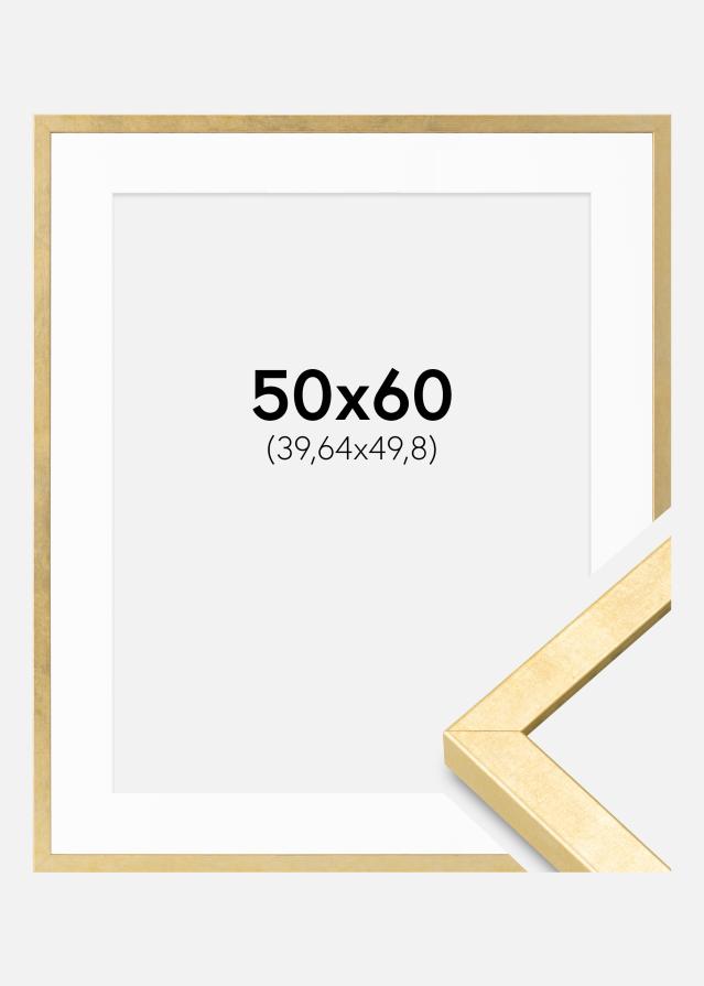Ram med passepartou Fotolijst Ares Goud 50x60 cm - Passe-partout Wit 16x20 inches