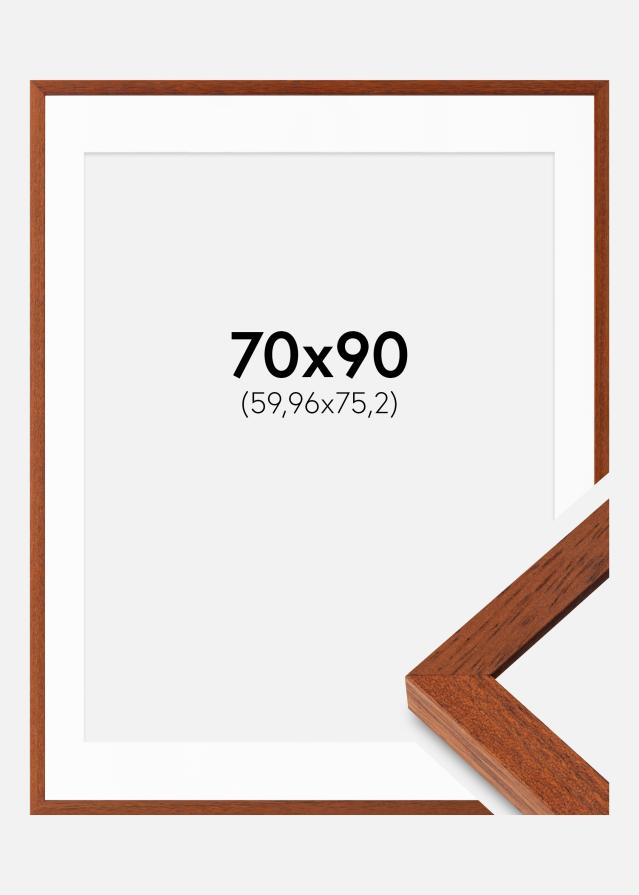 Ram med passepartou Fotolijst Hermes Kers 70x90 cm - Passe-partout Wit 24x30 inches