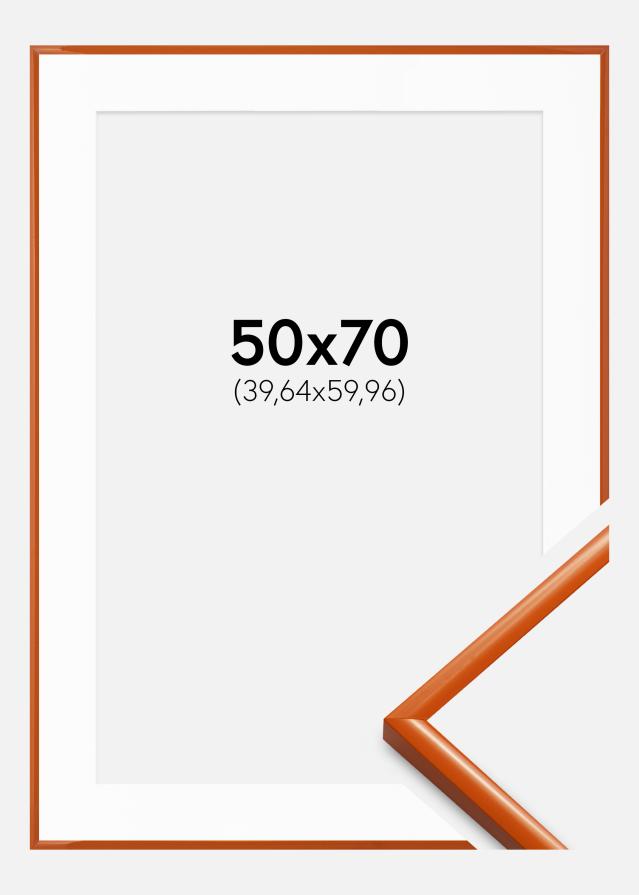 Ram med passepartou Fotolijst New Lifestyle Oranje 50x70 cm - Passe-partout Wit 16x24 inches