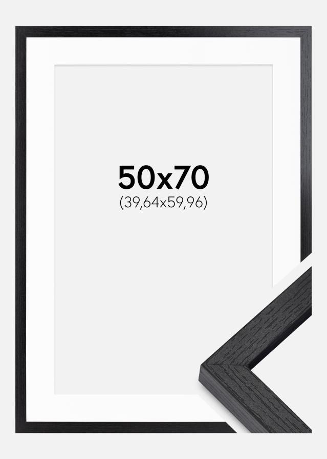 Ram med passepartou BGA Doos Fotolijst Zwart 50x70 cm - Passe-partout Wit 16x24 inches