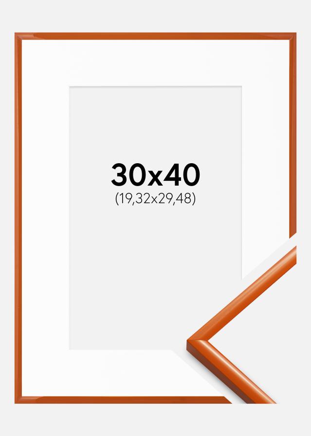 Ram med passepartou Fotolijst New Lifestyle Oranje 30x40 cm - Passe-partout Wit 8x12 inches