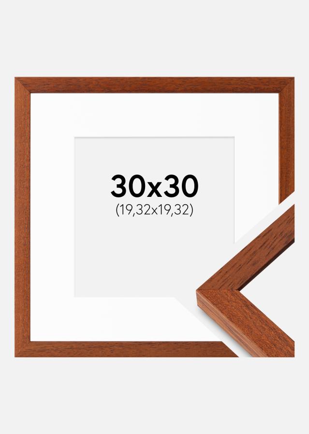 Ram med passepartou Fotolijst Hermes Kers 30x30 cm - Passe-partout Wit 8x8 inches