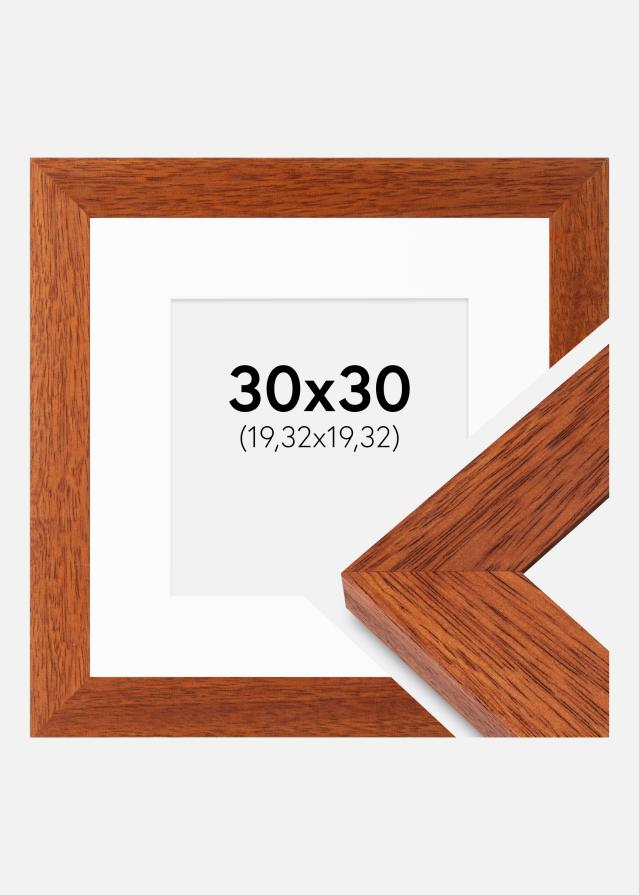 Ram med passepartou Fotolijst Juno Kers 30x30 cm - Passe-partout Wit 8x8 inches