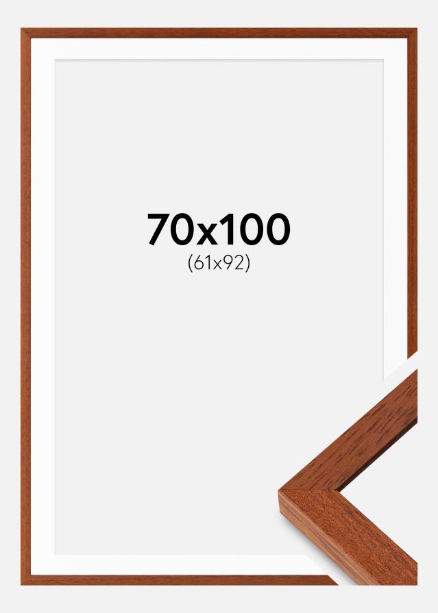 Ram med passepartou Fotolijst Hermes Kers 70x100 cm - Passe-partout Wit 62x93 cm