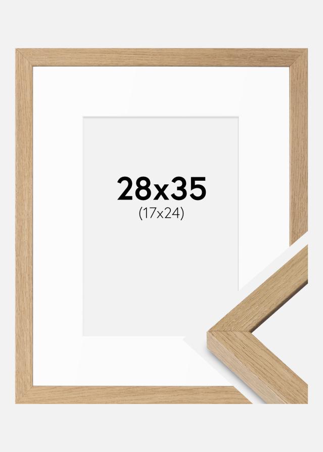 Ram med passepartou Fotolijst Hermes Natuurlijk Eik 28x35 cm - Passe-partout Wit 18x25 cm