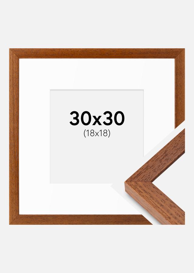 Ram med passepartou Fotolijst Hermes Boek 30x30 cm - Passe-partout Wit 19x19 cm