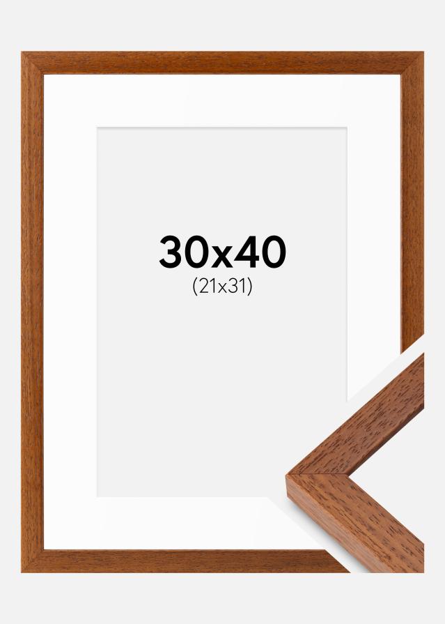 Ram med passepartou Fotolijst Hermes Boek 30x40 cm - Passe-partout Wit 22x32 cm