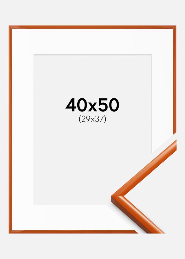 Ram med passepartou Fotolijst New Lifestyle Oranje 40x50 cm - Passe-partout Wit 30x38 cm