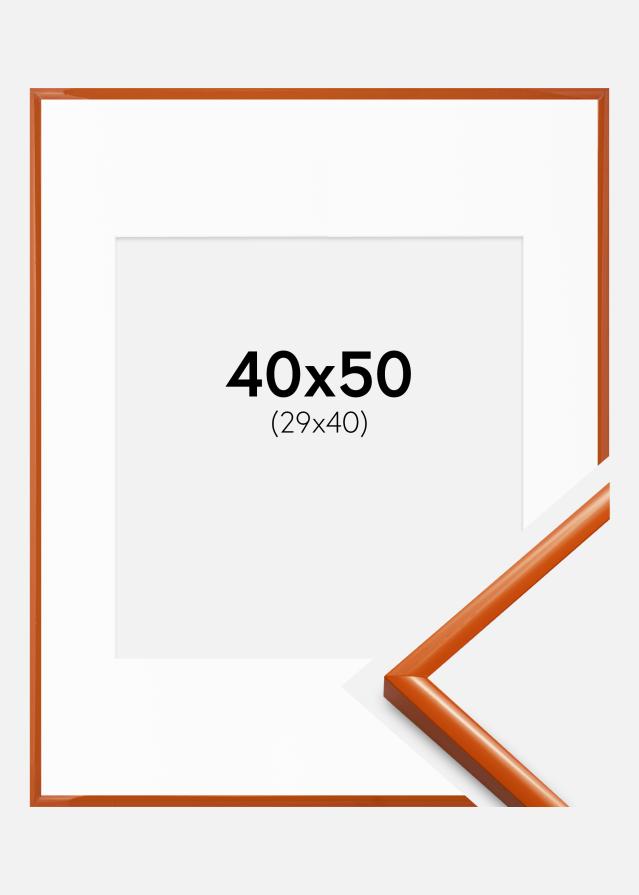 Ram med passepartou Fotolijst New Lifestyle Oranje 40x50 cm - Passe-partout Wit 30x41 cm