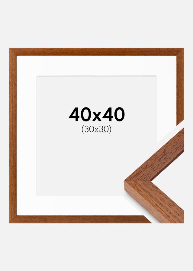 Ram med passepartou Fotolijst Hermes Boek 40x40 cm - Passe-partout Wit 31x31 cm