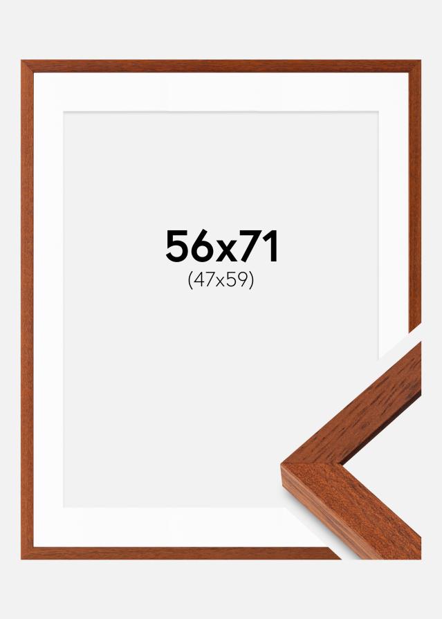 Ram med passepartou Fotolijst Hermes Kers 56x71 cm - Passe-partout Wit 48x60 cm