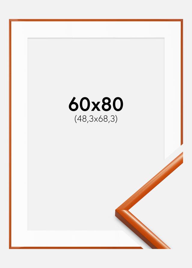 Ram med passepartou Fotolijst New Lifestyle Oranje 60x80 cm - Passe-partout Wit 49,3x69,3 cm