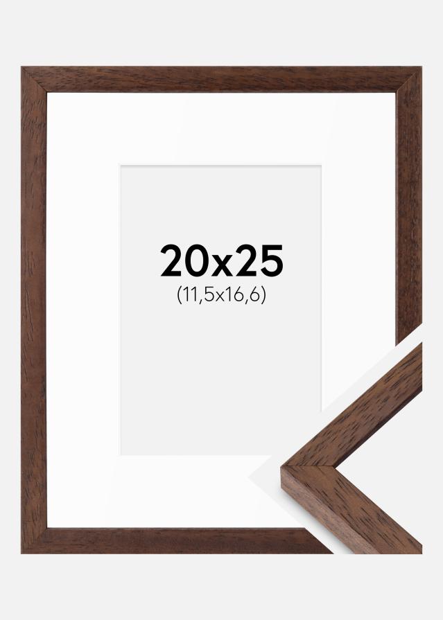 Ram med passepartou Fotolijst Ares Teak 20x25 cm - Passe-partout Wit B6 125x176 mm