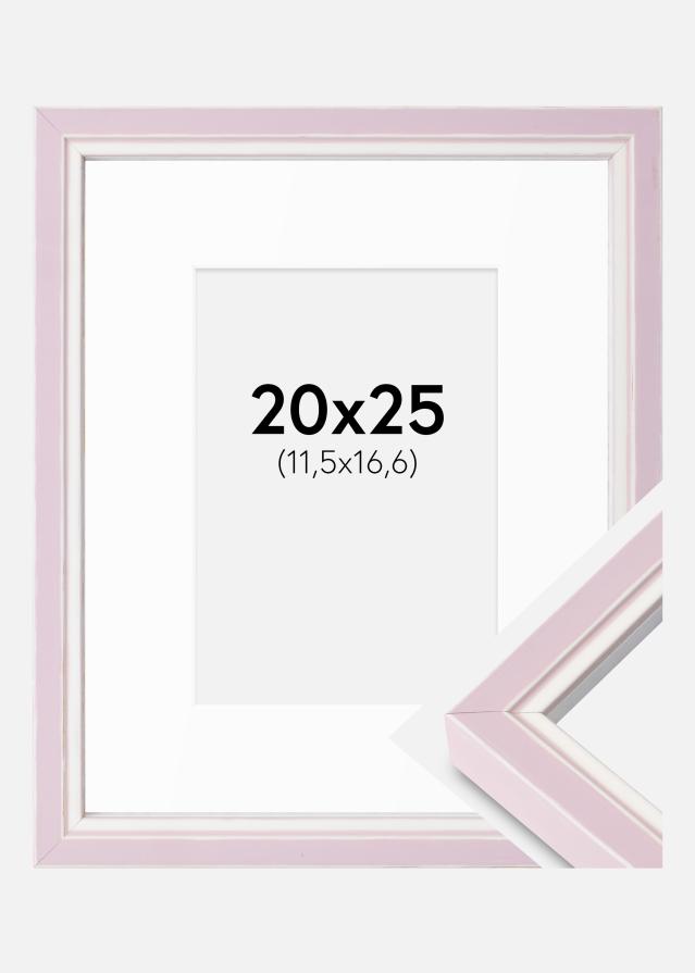 Ram med passepartou Fotolijst Diana Roze 20x25 cm - Passe-partout Wit B6 125x176 mm