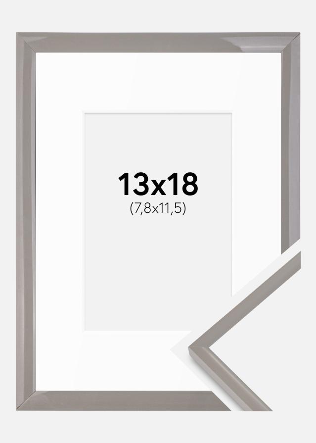 Ram med passepartou Fotolijst New Lifestyle aarde grijs 13x18 cm - Passe-partout Wit B7 88x125 mm