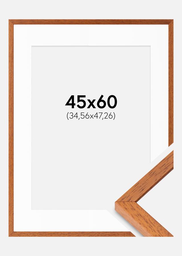 Ram med passepartou Fotolijst Ares Kers 45x60 cm - Passe-partout Wit 14x19 inches