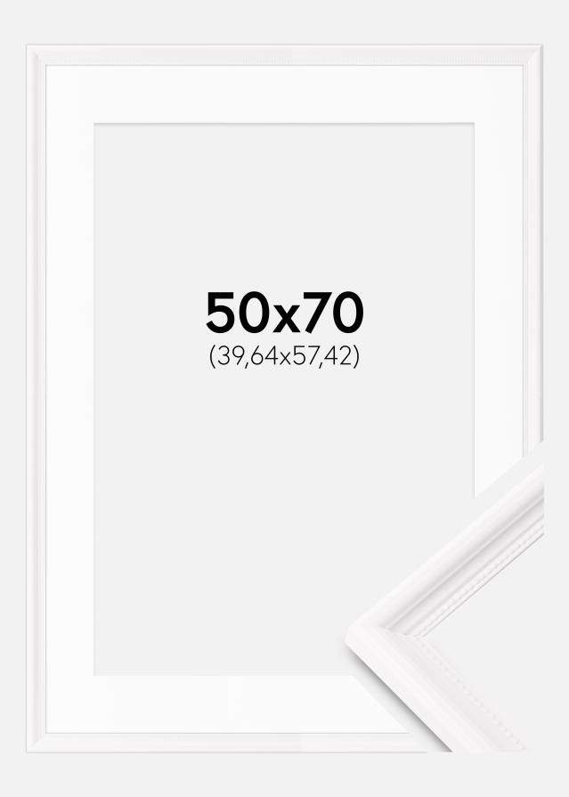Ram med passepartou Fotolijst Gala Wit 50x70 cm - Passe-partout Wit 16x23 inches