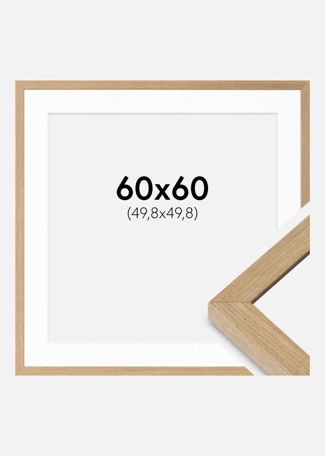 Ram med passepartou Fotolijst Hermes Natuurlijk Eik 60x60 cm - Passe-partout Wit 20x20 inches