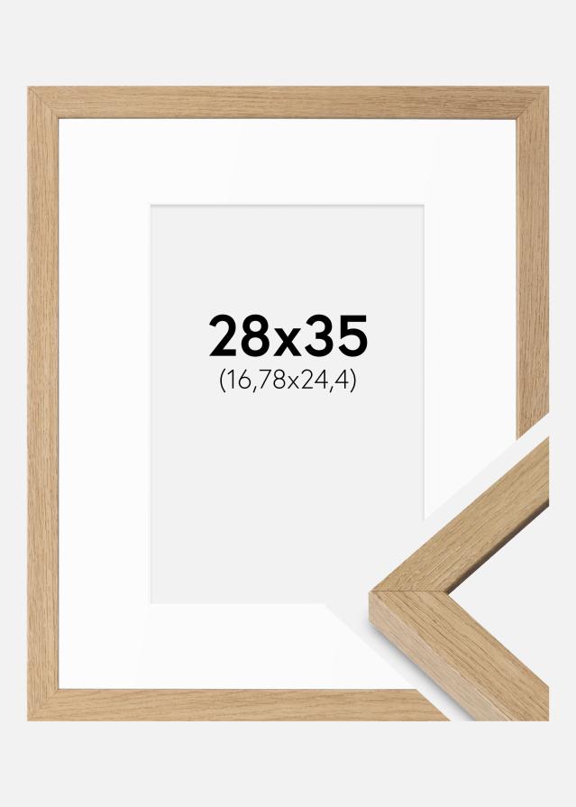 Ram med passepartou Fotolijst Hermes natuurlijk Eik 28x35 cm - Passe-partout Wit 7x10 inches