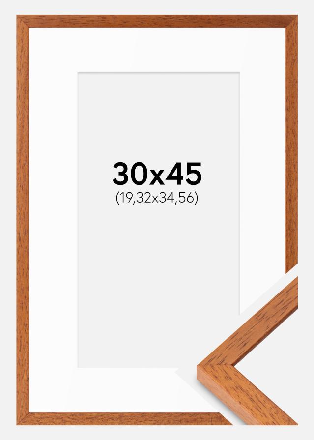 Ram med passepartou Fotolijst Ares Kers 30x45 cm - Passe-partout Wit 8x14 inches